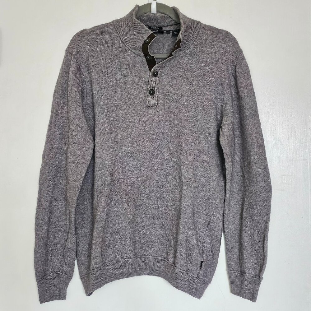Hugo Boss Wool Cotton Blend Regular Fit Long Sleeve Knit Polo Sweater L